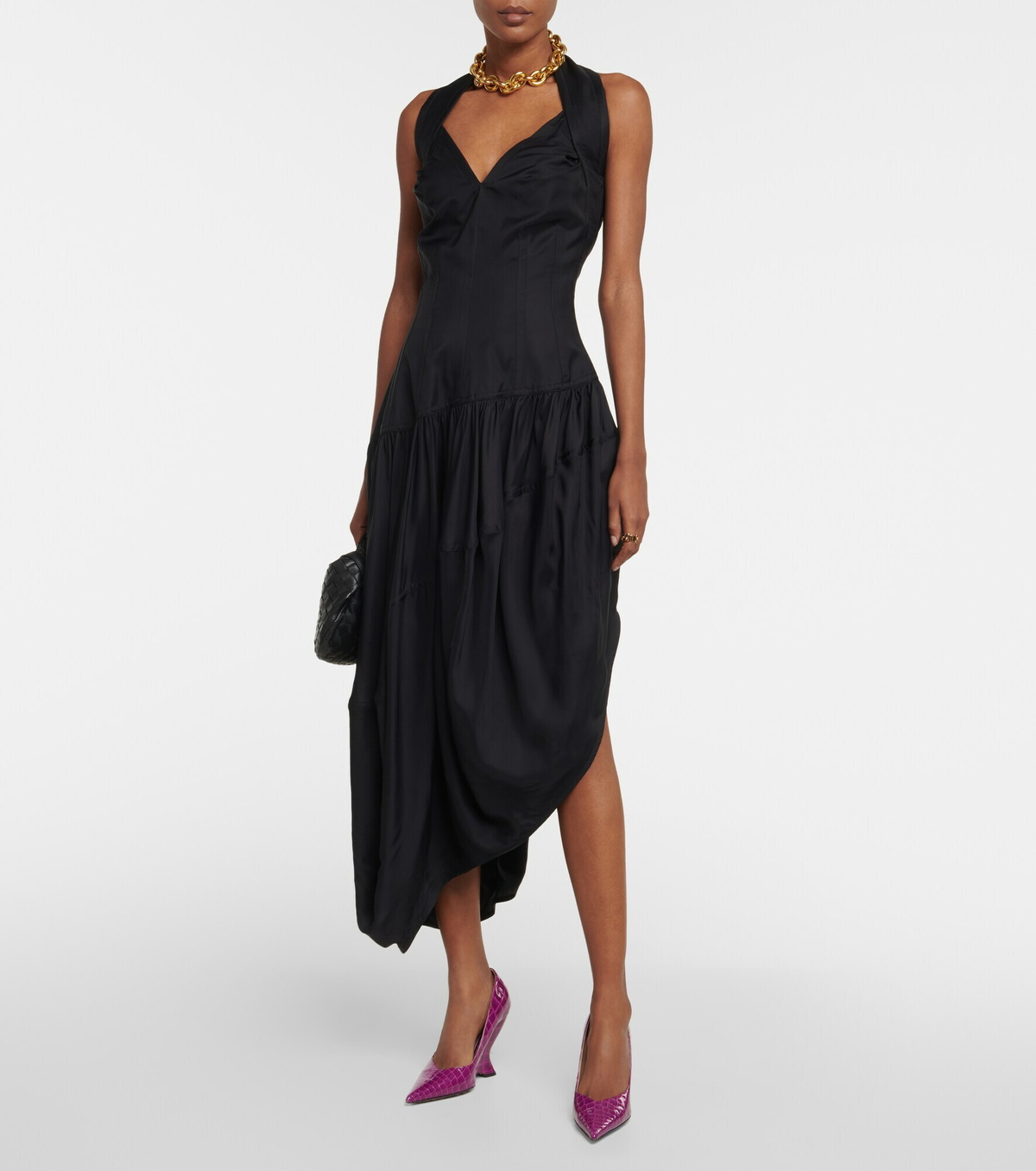 Bottega Veneta - Asymmetric halterneck midi dress Bottega Veneta