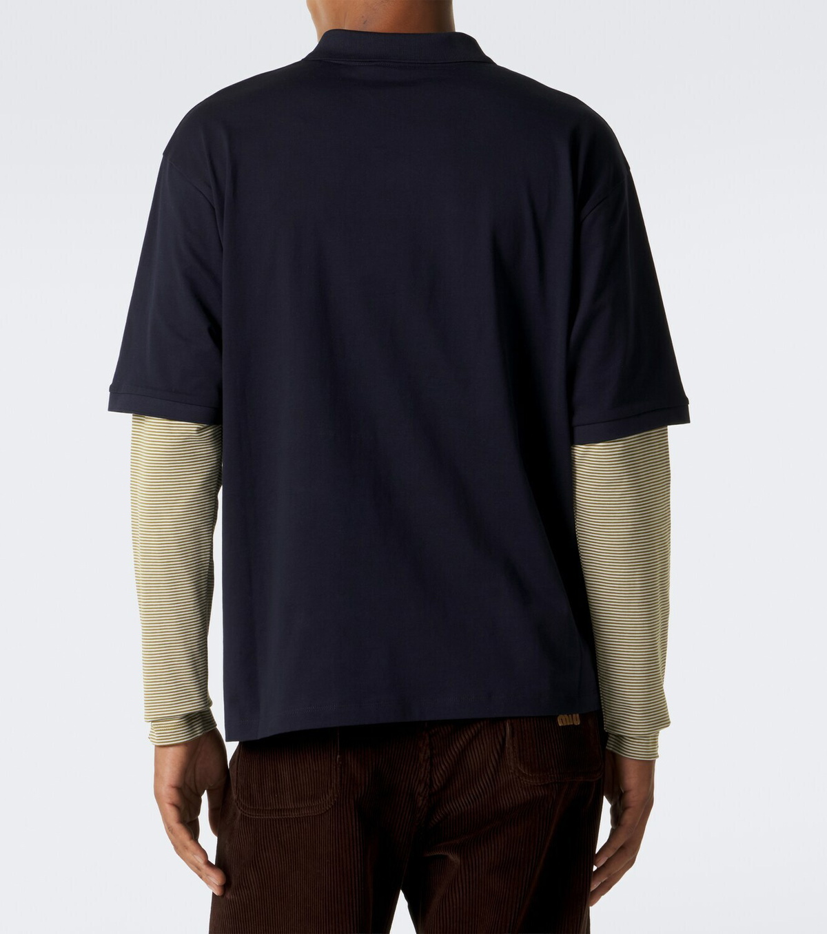 Miu Miu Layered cotton jersey polo shirt
