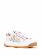 Gucci Neutral Screener Crystal-Embellished Sneakers