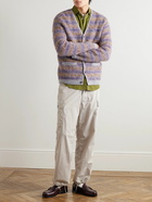 Beams Plus - Fair Isle Jacquard-Knit Cardigan - Purple