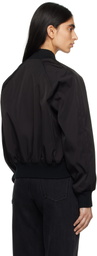 AMI Paris Black Twill Bomber Jacket