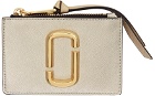 Marc Jacobs Silver & Gold 'The Snapshot' Top-Zip Card Holder