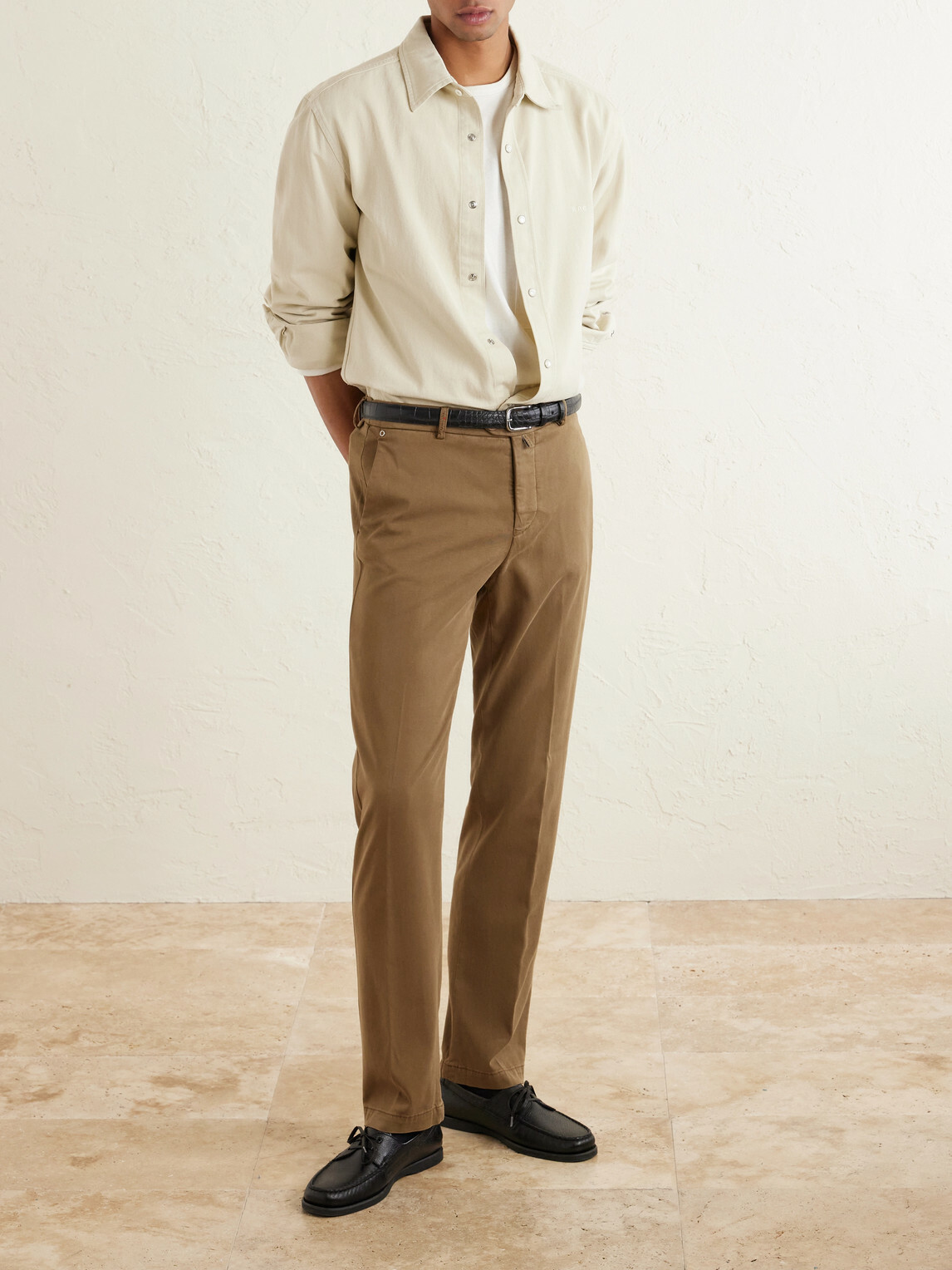 Kiton - Straight-Leg Lyocell-Blend Trousers - Brown