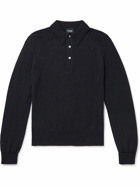Drake's - Merino Wool Polo Shirt - Blue