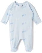 Kenzo Baby Two-Pack White & Blue Sleepsuits