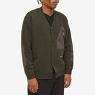 And Wander Men's Shetland Wool Cardigan in Khaki