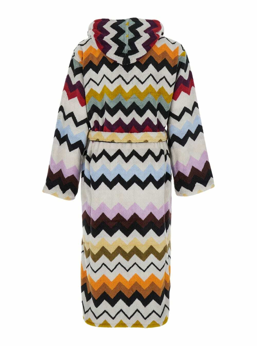 Missoni murrina Multicolor Bathrobe With Hood And All-over Zigzag Motif In Cotton Home