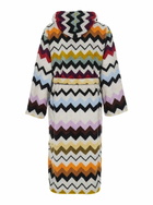 Missoni murrina Multicolor Bathrobe With Hood And All-over Zigzag Motif In Cotton Home