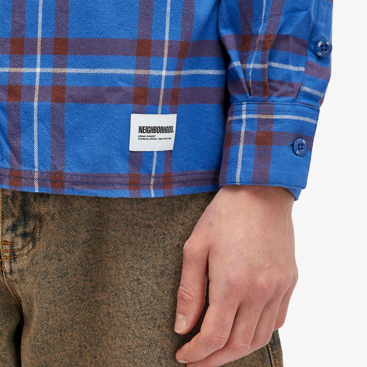 Neighborhood Men's Tartan Check Shirt in Blue Neighborhood