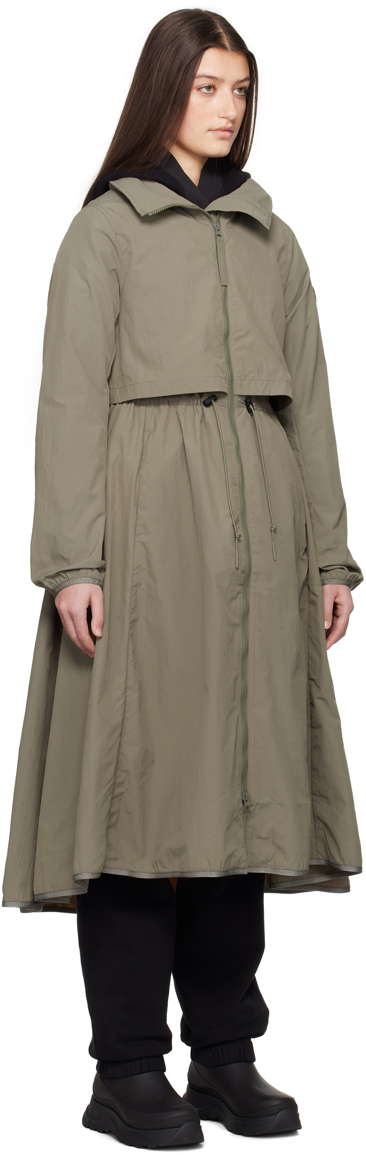 Canada Goose Khaki 'Black Label' Sinclair Long Coat