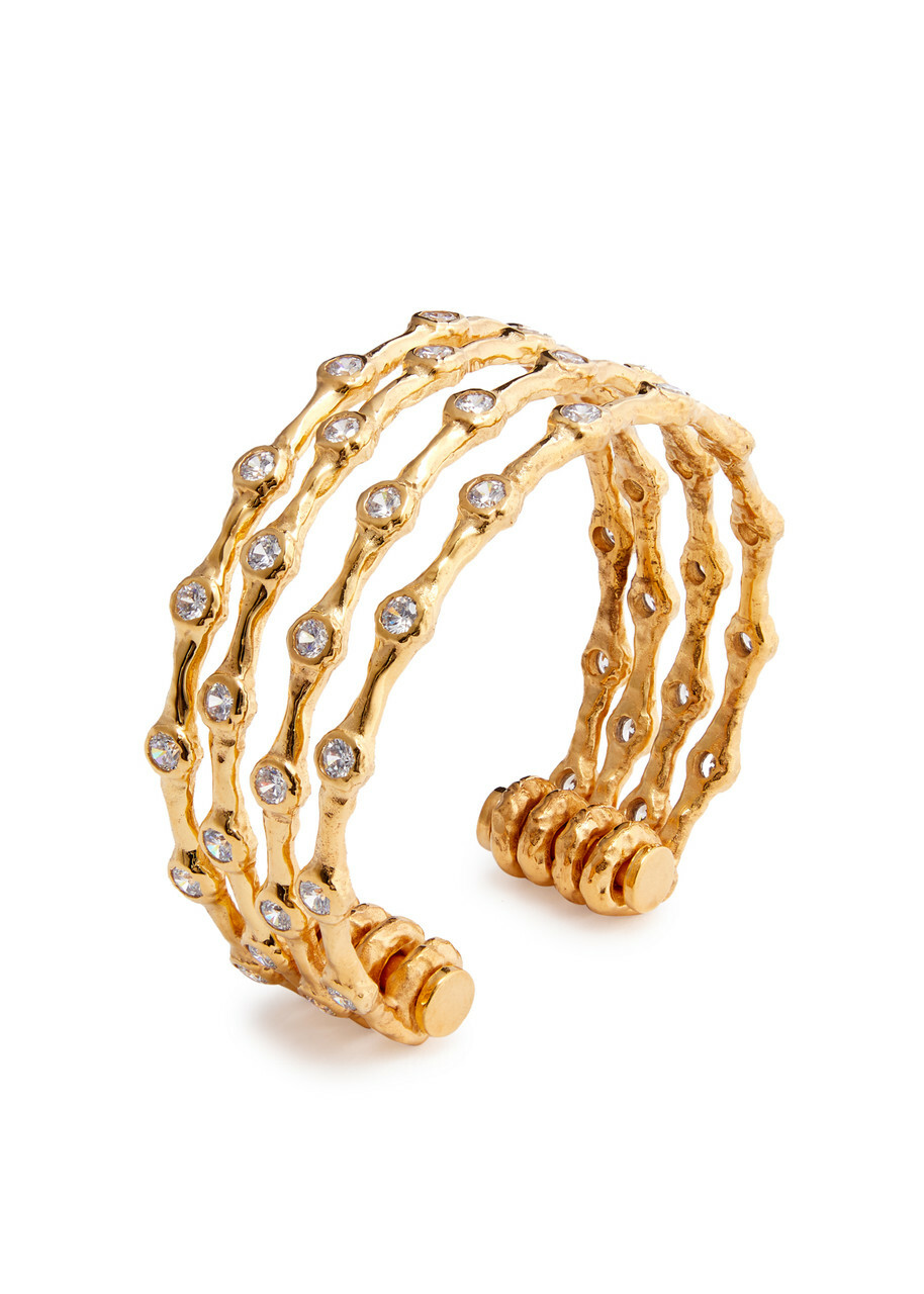 Joanna Laura Constantine Feminine Waves 18kt Gold-plated Cuff - One Size