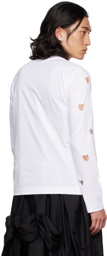 Simone Rocha SSENSE Exclusive White Heart Cutout Long Sleeve T-Shirt