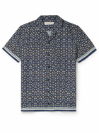 Orlebar Brown - Hibbert Camp-Collar Floral-Print Linen-Blend Shirt - Blue