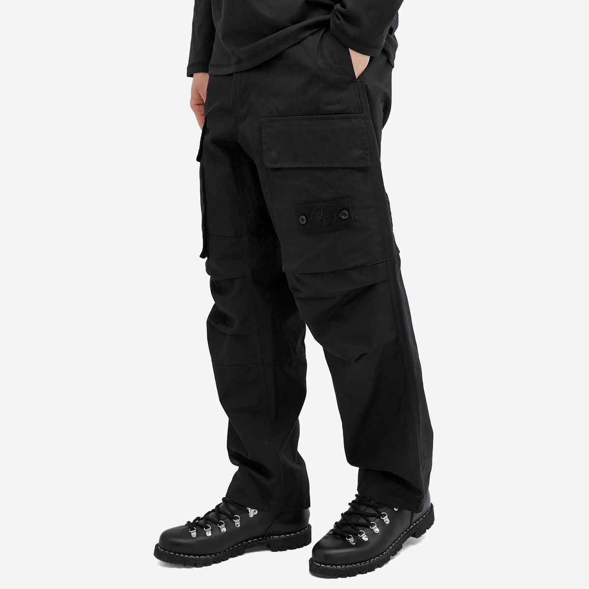★25ss今期stone ghost pants black 30★ Stone Island Men's Ghost Ventile Cargo Pants in Black Stone