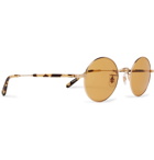 Garrett Leight California Optical - Lovers 46 Round-Frame Gold-Tone and Tortoiseshell Acetate Sunglasses - Yellow