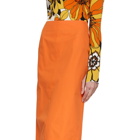 Kwaidan Editions Orange Poplin Pencil Skirt