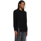 Simone Rocha Black Merino Lace Up Hem Sweater