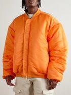 VETEMENTS - Oversized Leather Bomber Jacket - Green