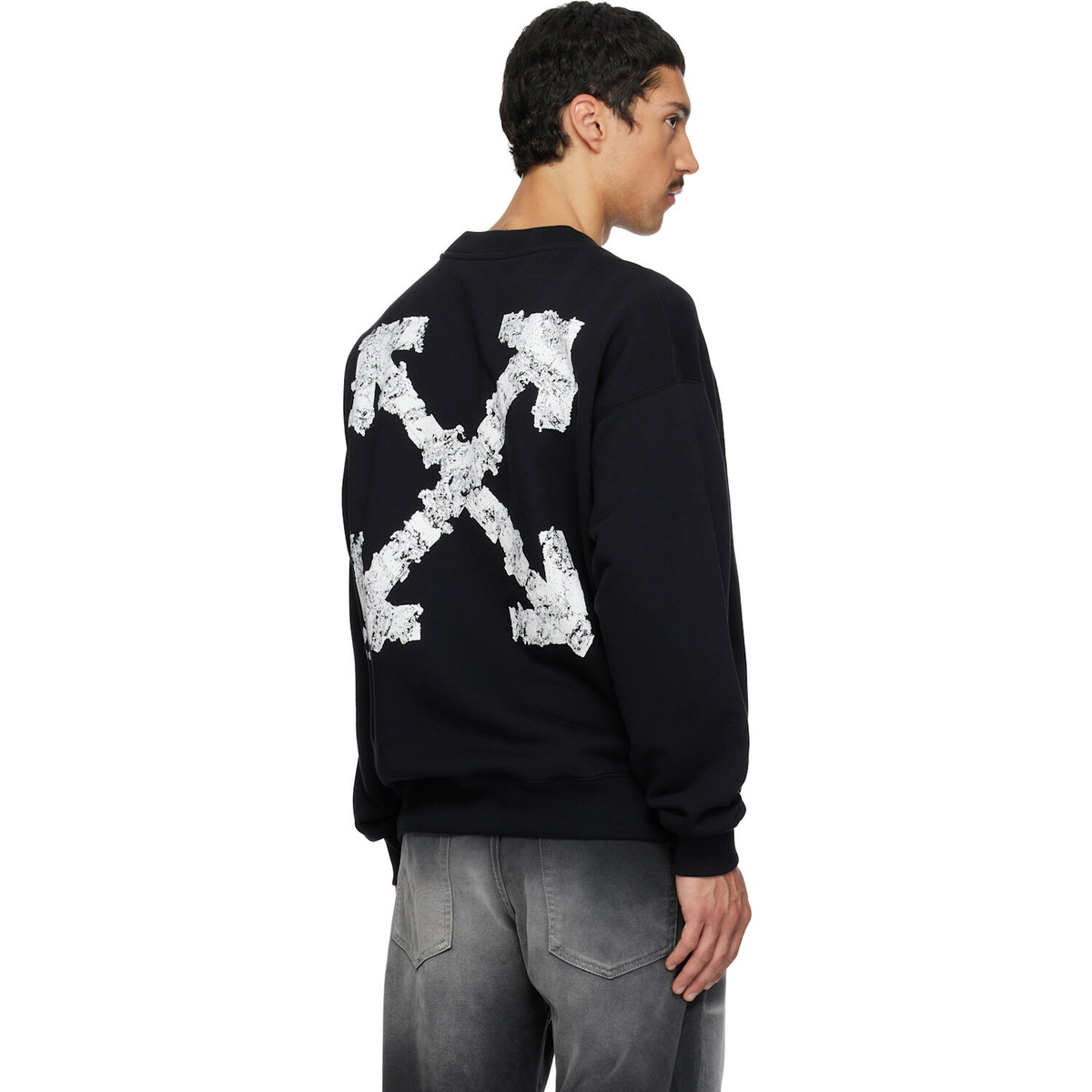 Off-White Black Heraldic Arrow Skate Crewneck Sweatshirt