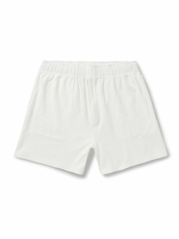 Photo: BODE - Boston Straight-Leg Cotton-Blend Terry Shorts - White