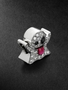 Greg Yuna - Ghost 14-Karat White Gold, Diamond and Enamel Pendant