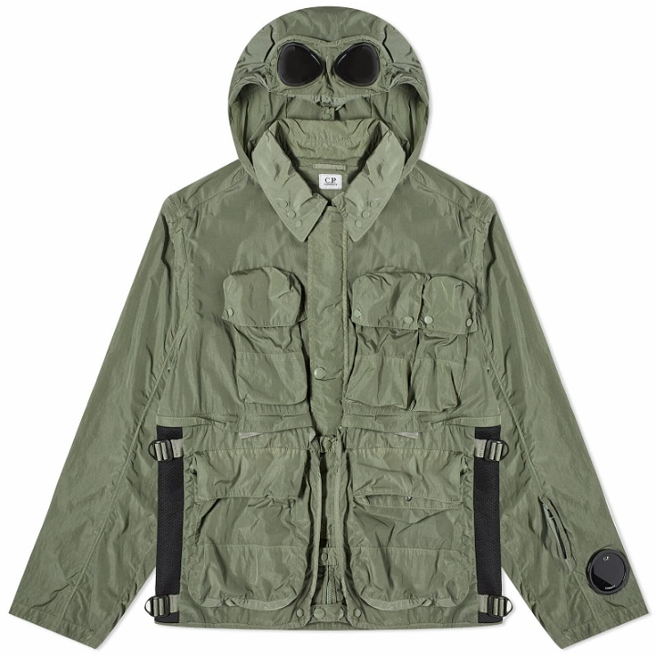 Photo: C.P. Company Men's Chrome-R Goggle Utility Jacket in Agave Green