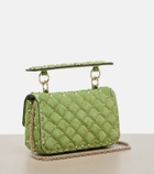 Valentino Garavani Rockstud Spike Small suede top-handle bag