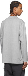 Y-3 Grey Chest Logo Long Sleeve T-Shirt