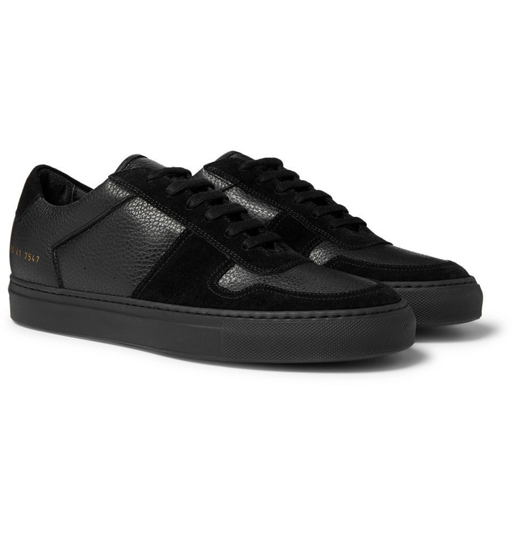 Photo: Common Projects - BBall Full-Grain Leather and Suede Sneakers - Black