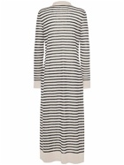 'S MAX MARA Nine Striped Linen Long Sleeve Dress