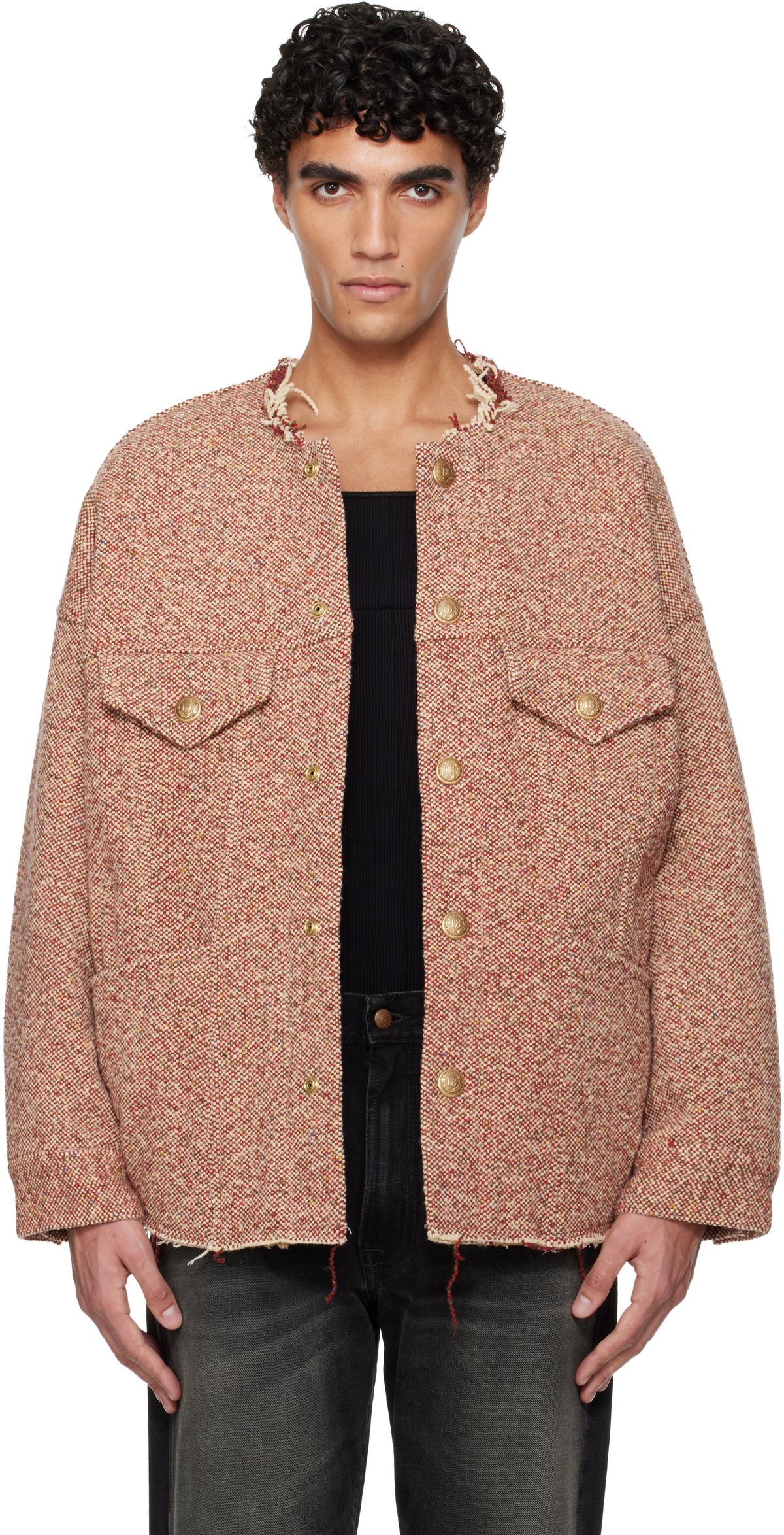 R13 Red Lacey Trucker Jacket