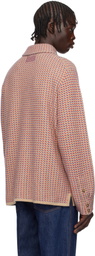 Guest in Residence Beige & Red Tweed Work Overshirt