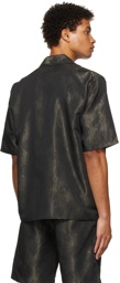 Needles Black & Gold Lamé Jacquard Cabana Shirt