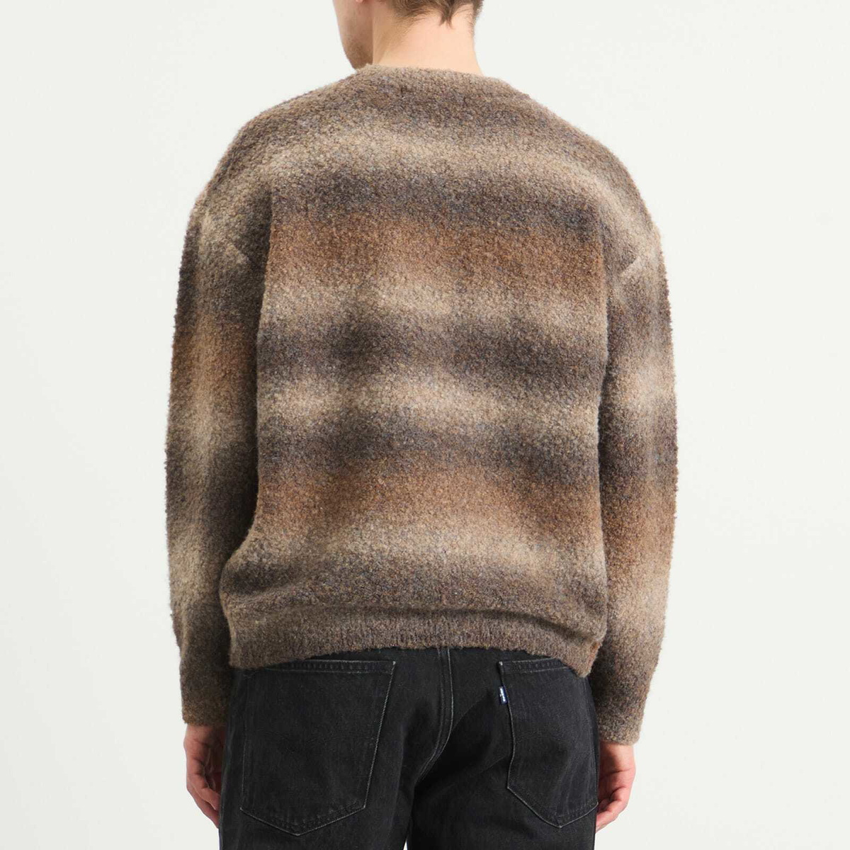 FrizmWORKS Men's Gradiation Boucle Knit Sweater in Brown