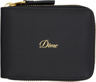 Dime Black Cursive Zip Wallet
