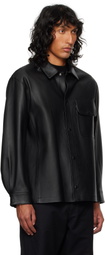 DOCUMENT Black Shirting Leather Jacket