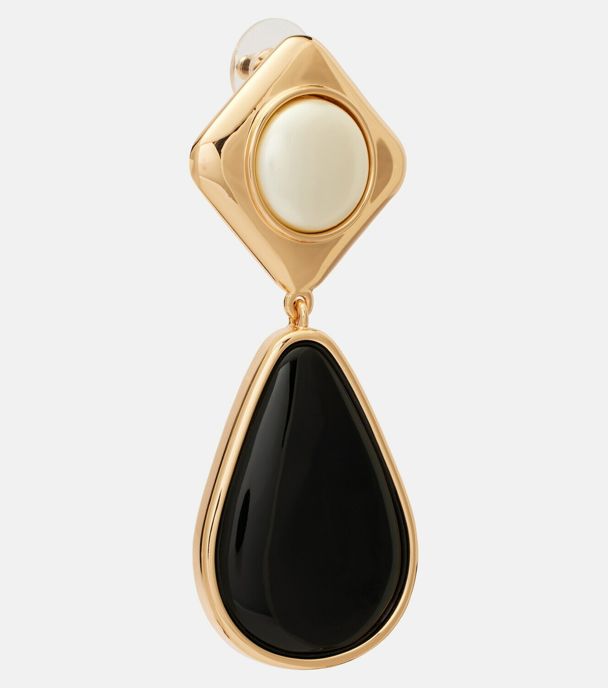Self-Portrait Gold-plated drop earrings
