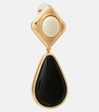 Self-Portrait Gold-plated drop earrings