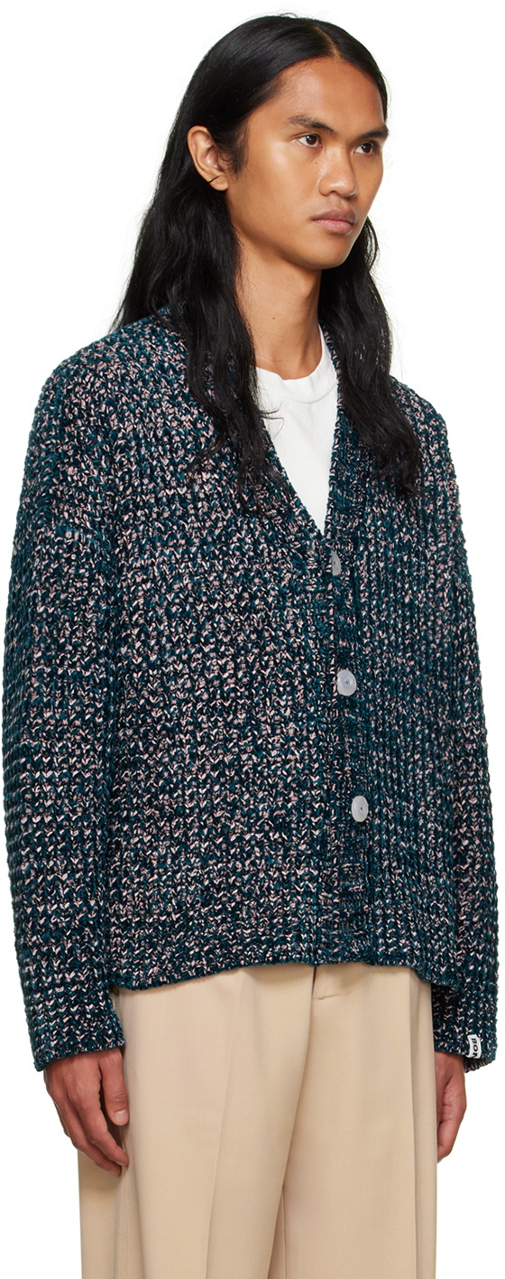 Bonsai Green & Pink Buttoned Cardigan