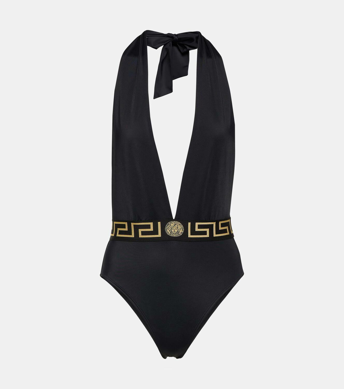 Versace Greca halterneck swimsuit Versace