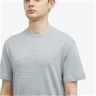 Officine Generale Men's Officine Générale Multi Mini Stripe T-Shirt in Silver Grey/Elephant Grey