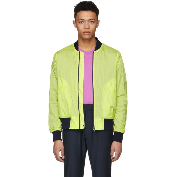 Photo: PS by Paul Smith Yellow Neon Ripstop Bomber Jacket