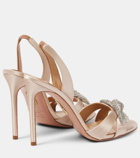 Aquazzura Very Bow Tie embellished satin sandals