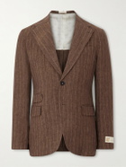 Massimo Alba - Pinstriped Linen Blazer - Brown