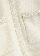 Self-portrait Pearl and Sequin-embellished Tweed Jacket Cream