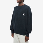 Acne Studios Men's Kiza Alpaca Logo Crew Knit in Dark Navy Melange