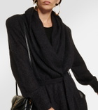 Saint Laurent Belted mohair-blend cardigan