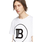 Balmain White Flocked Logo T-Shirt