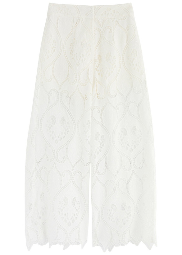 Photo: Lug Von Siga Karia Broderie Anglaise Cropped Trousers Off White