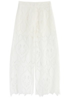 Lug Von Siga Karia Broderie Anglaise Cropped Trousers Off White